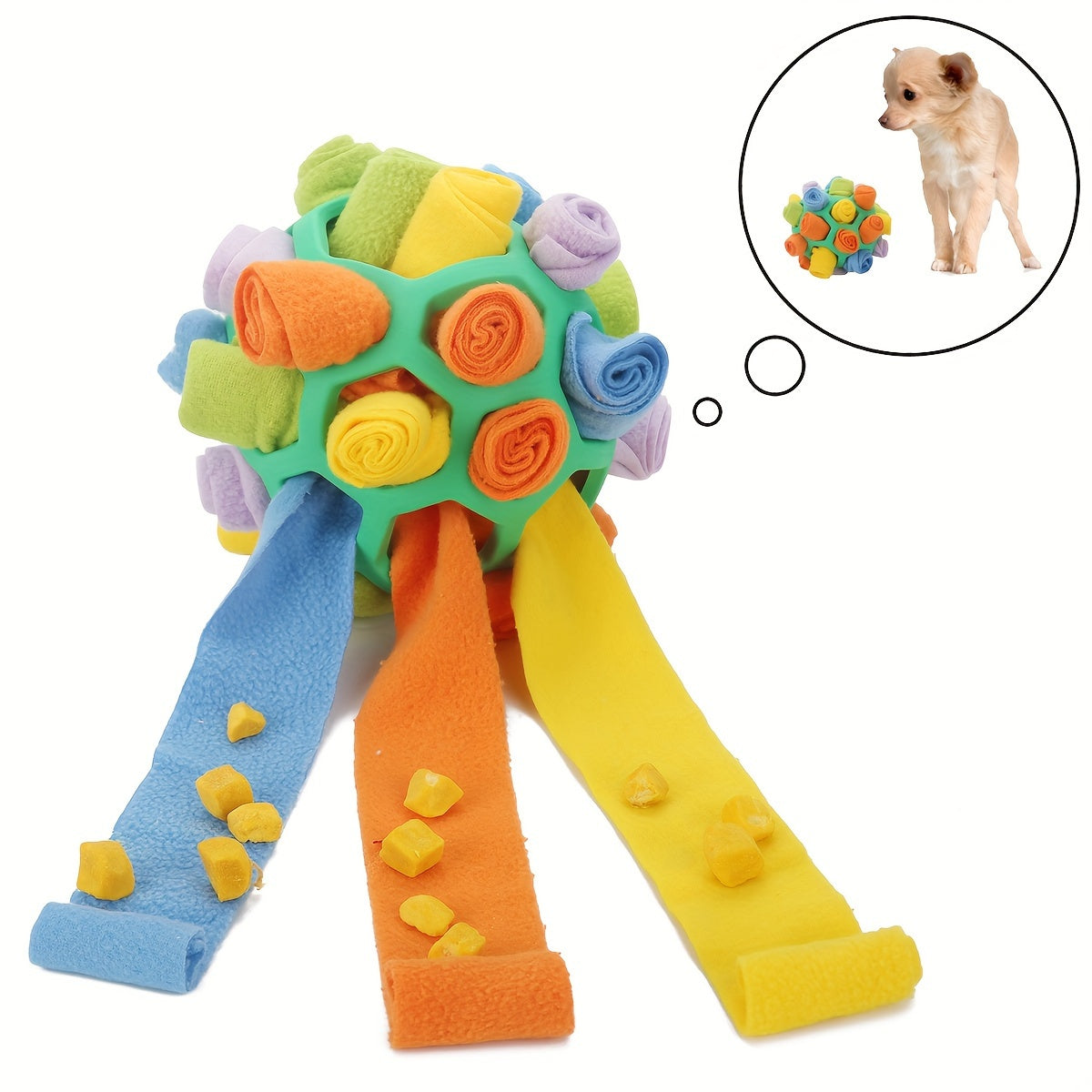 Sniffing Ball for Hiding Treats - Rubber Puzzle Ball for Mental Stimulation
