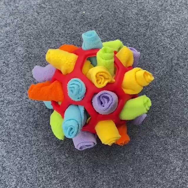 Sniffing Ball for Hiding Treats - Rubber Puzzle Ball for Mental Stimulation