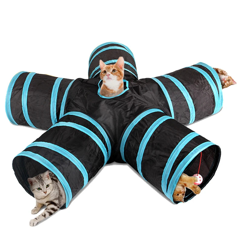 Colorful Multi-Hole Dog and Cat Tunnel Play Tube