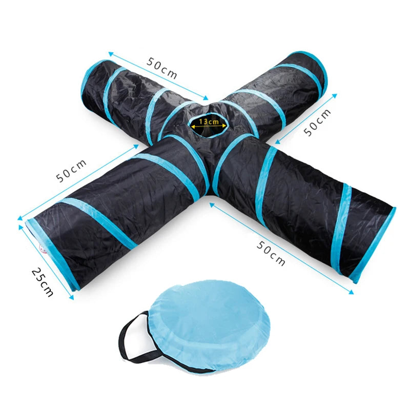 Colorful Multi-Hole Dog and Cat Tunnel Play Tube