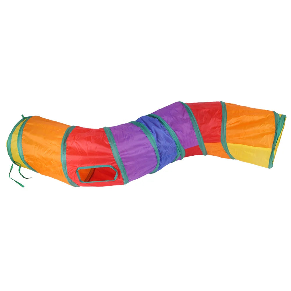 Colorful Multi-Hole Dog and Cat Tunnel Play Tube