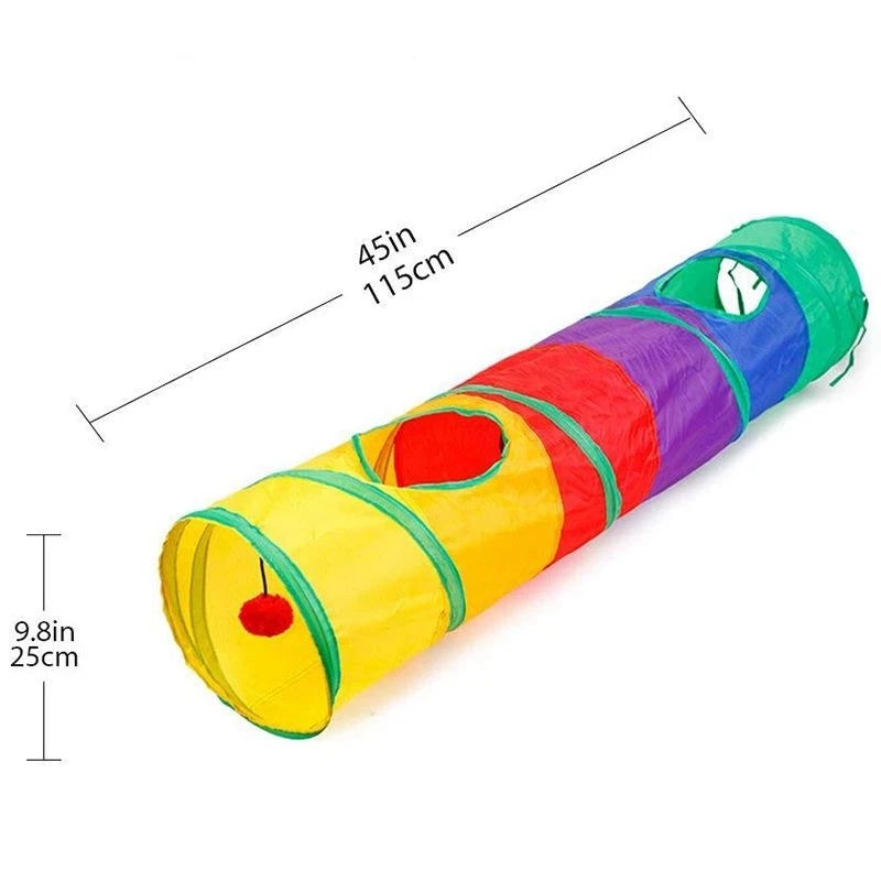Colorful Multi-Hole Dog and Cat Tunnel Play Tube