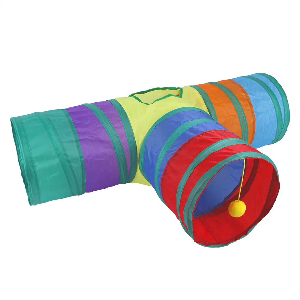 Colorful Multi-Hole Dog and Cat Tunnel Play Tube
