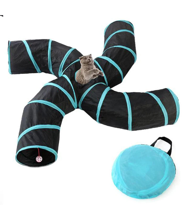 Colorful Multi-Hole Dog and Cat Tunnel Play Tube