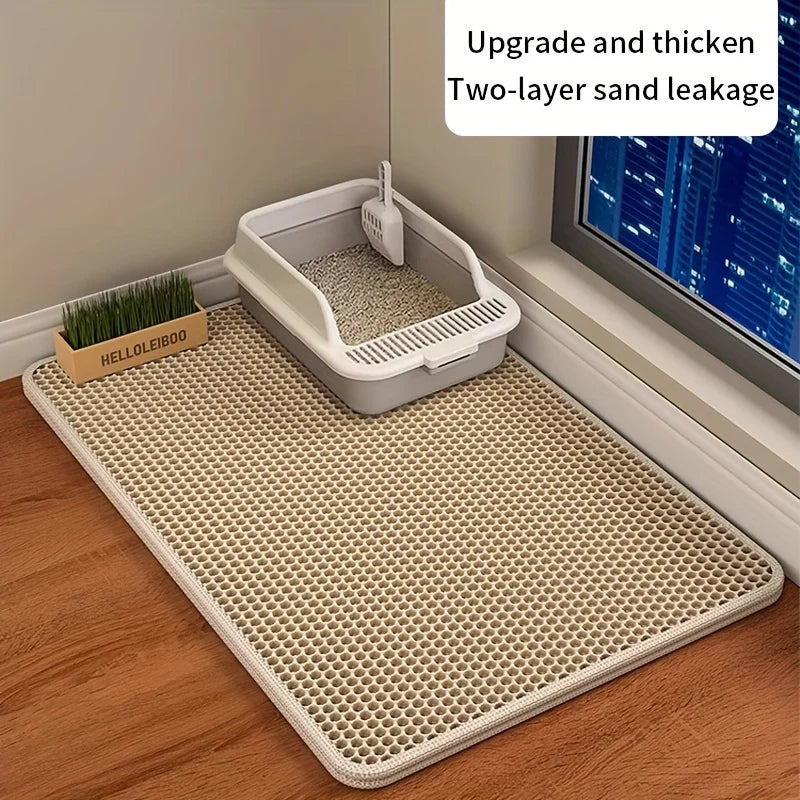 Large Honeycomb Cat Litter Mat With Waterproof Design