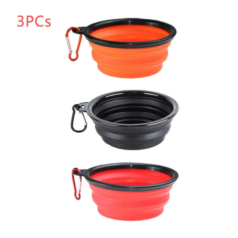 Collapsible Dog Pet Folding Silicone Bowl