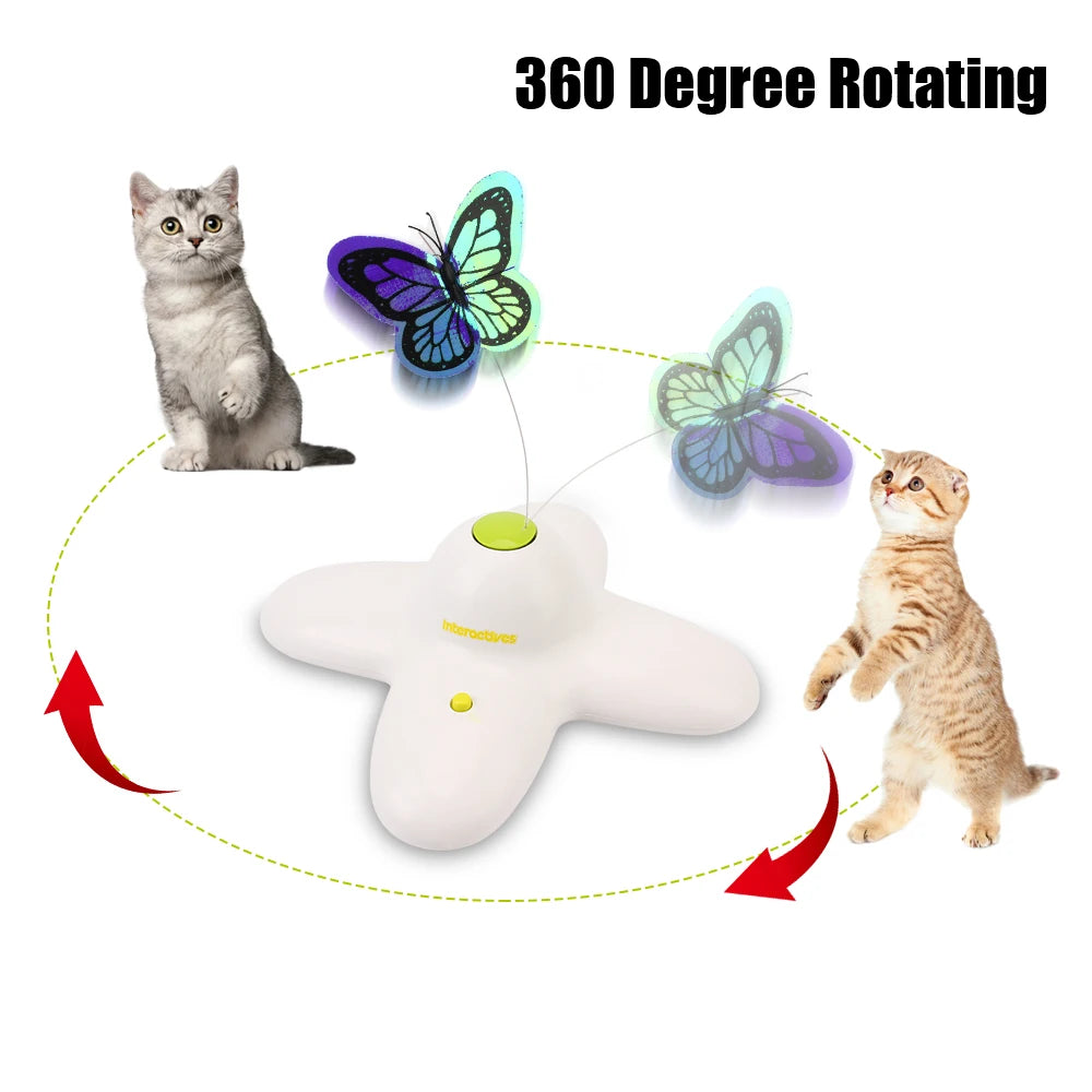 Automatic Cat Toy with Flutter Bug and Rotating Motion