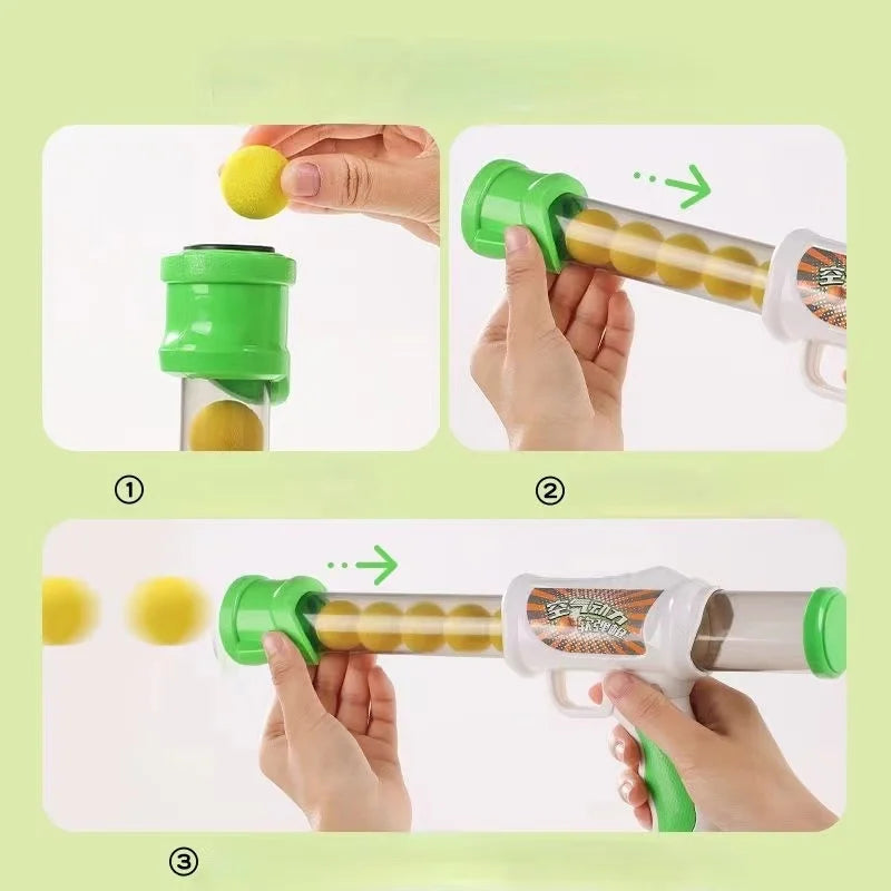 Interactive Cat Toy Shooter Gun with Plush Balls