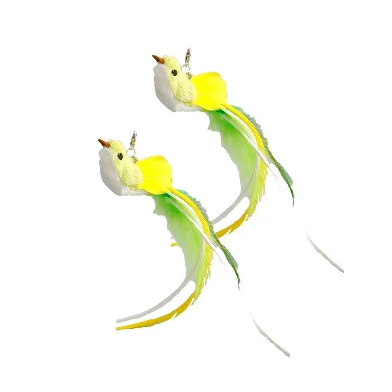Interactive Bird Cat Toy with Bell and Feathers