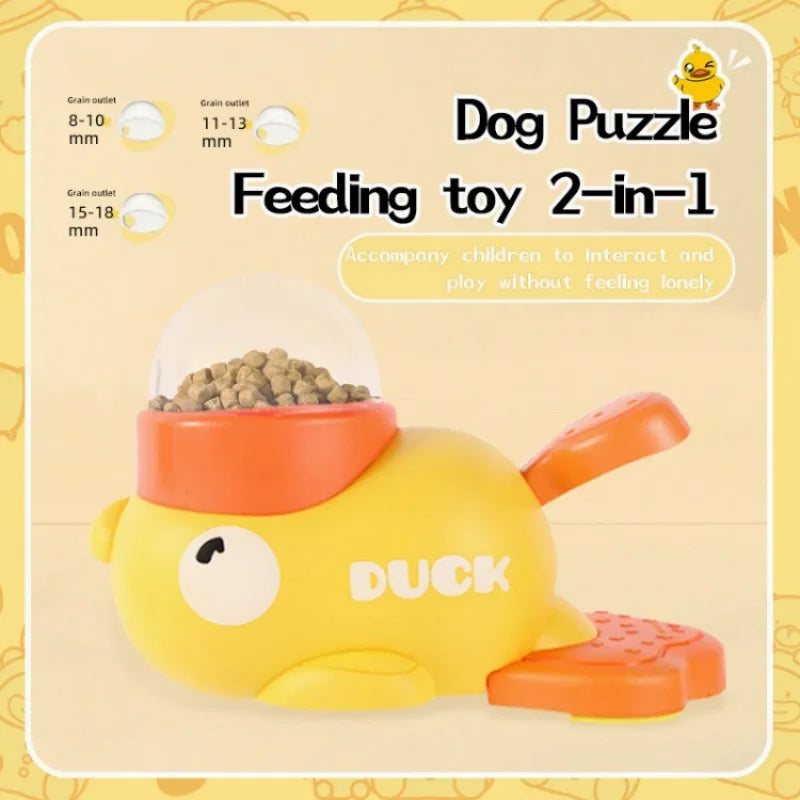 Yellow Rubber Duck Interactive Treat Dispenser for Pets
