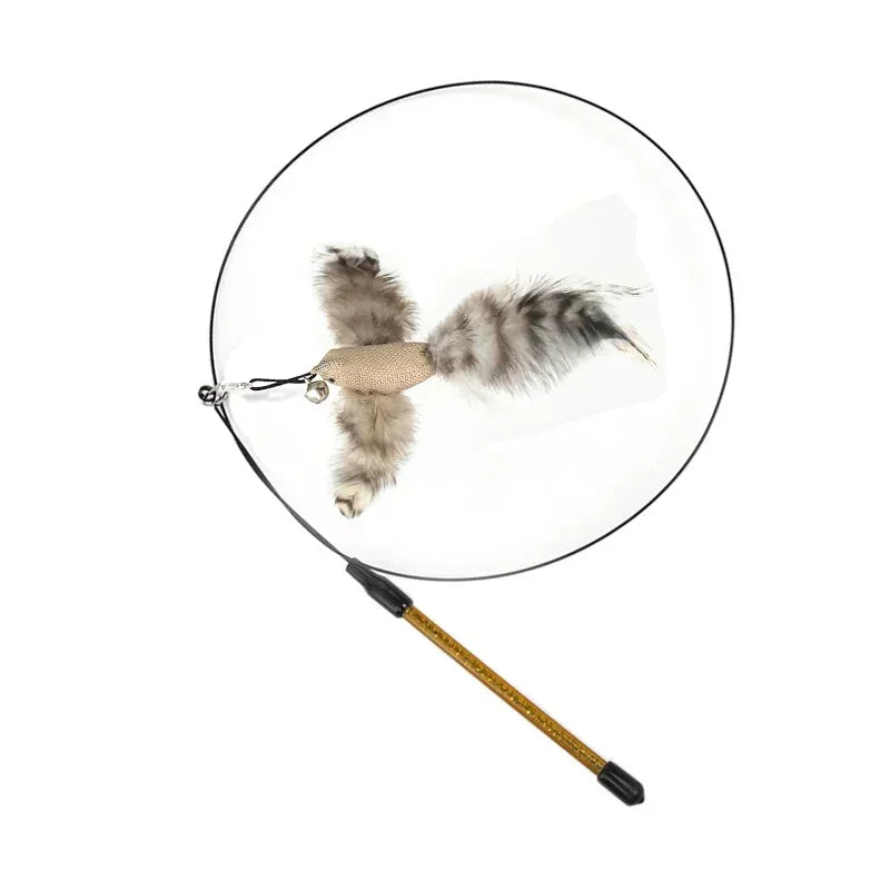 Interactive Bird Cat Toy with Bell and Feathers