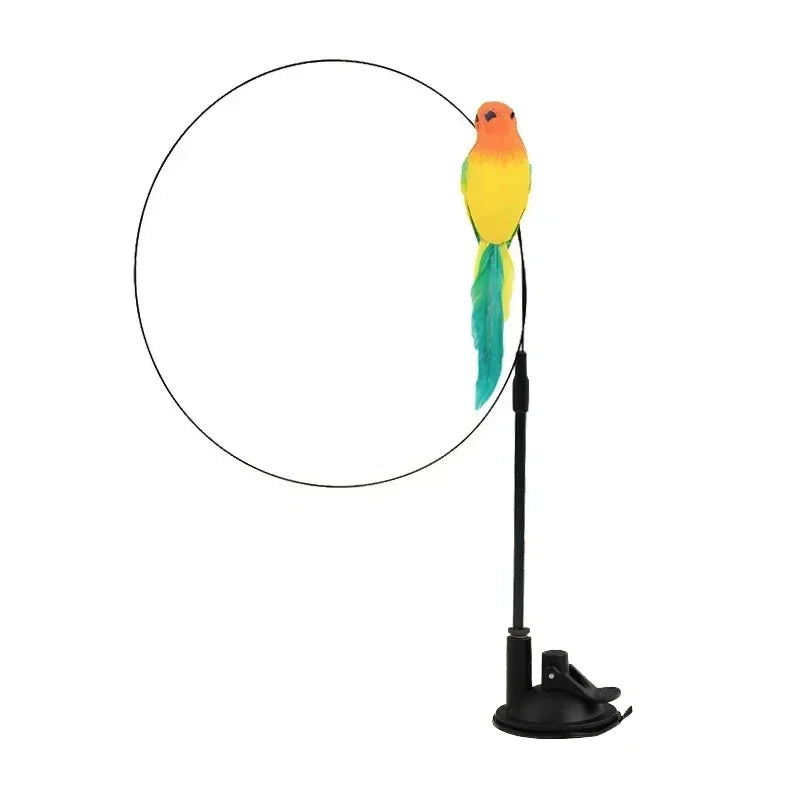 Interactive Bird Cat Toy with Bell and Feathers