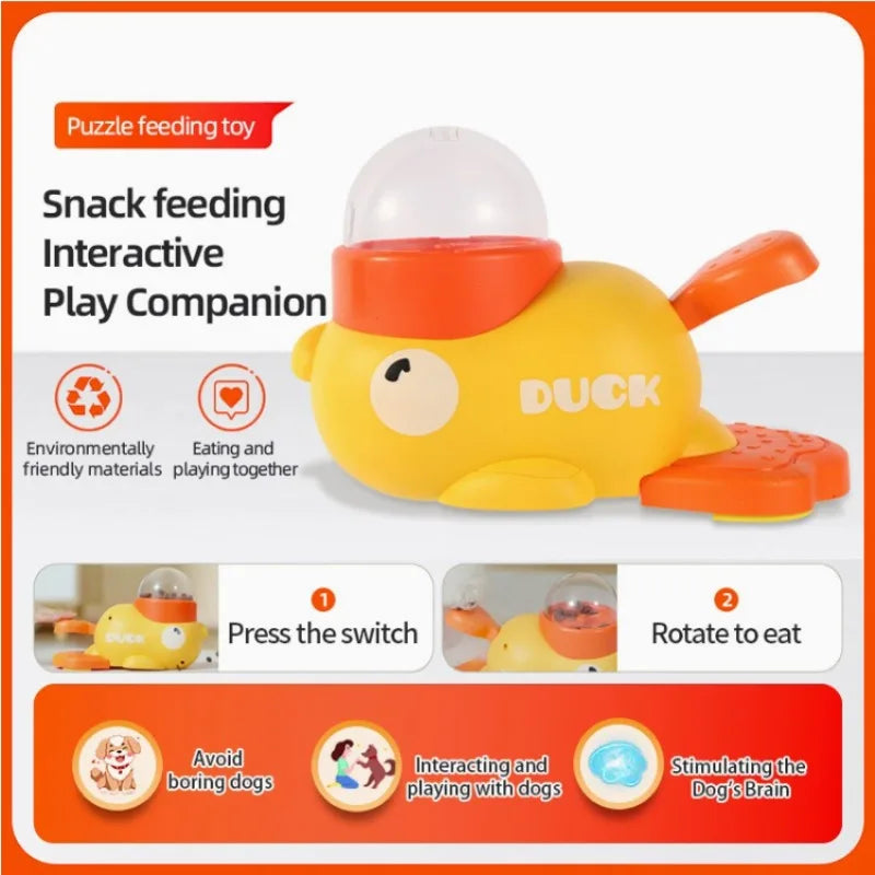 Yellow Rubber Duck Interactive Treat Dispenser for Pets