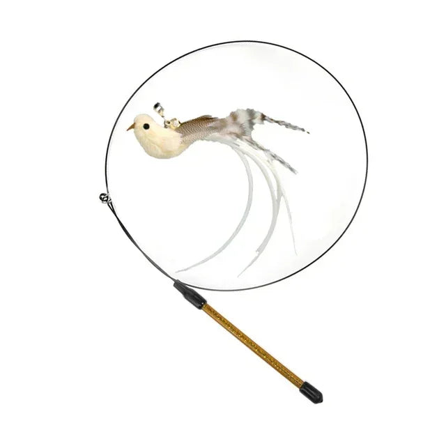 Interactive Bird Cat Toy with Bell and Feathers