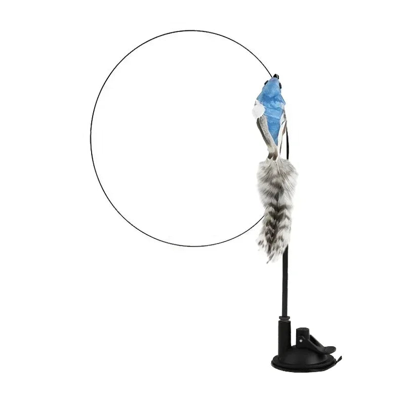 Interactive Bird Cat Toy with Bell and Feathers