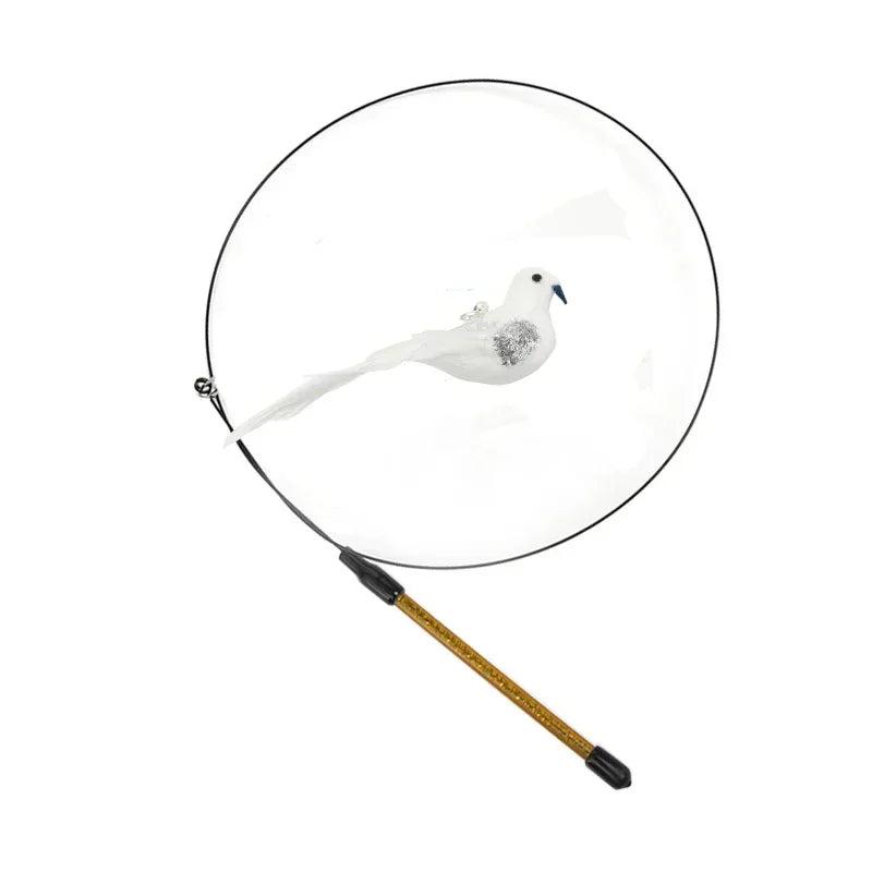 Interactive Bird Cat Toy with Bell and Feathers