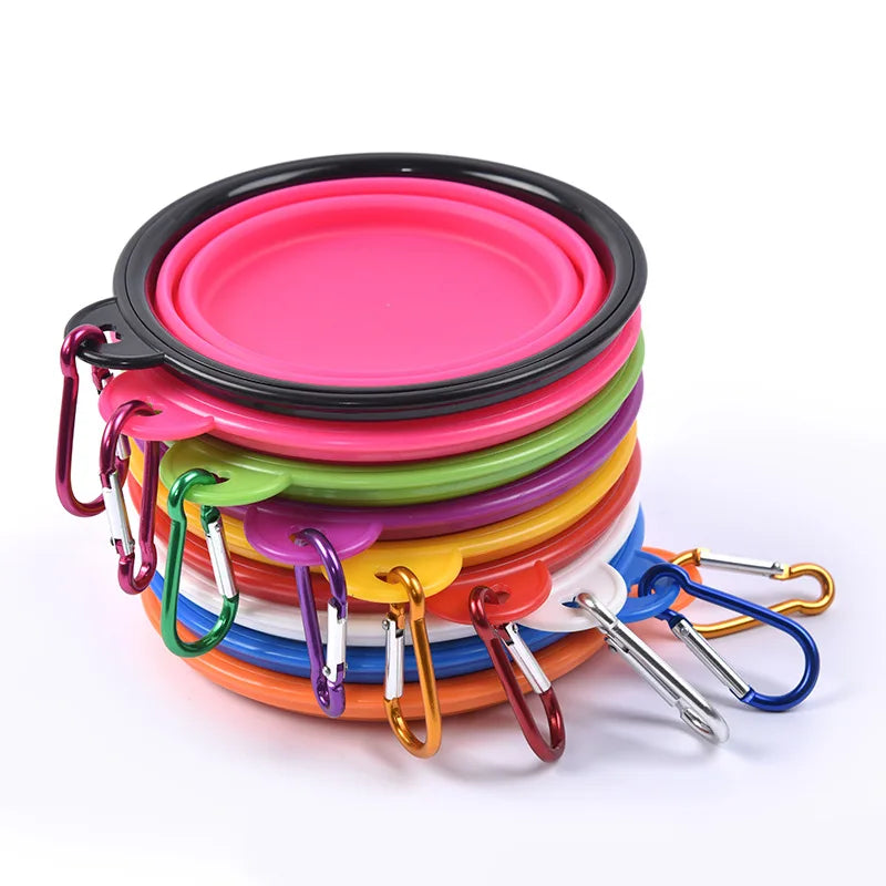 Collapsible Dog Pet Folding Silicone Bowl