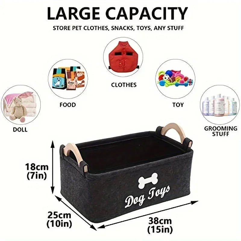 Dog Toy Storage Basket Box