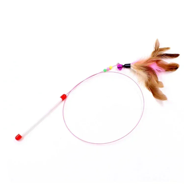Interactive Bird Cat Toy with Bell and Feathers