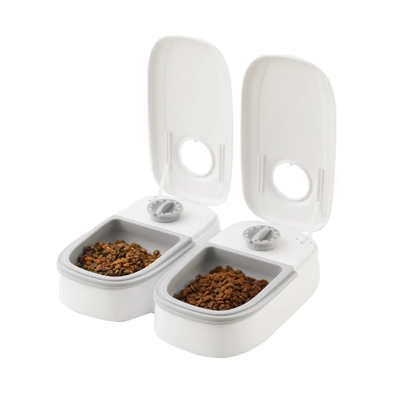 Automatic Pet Feeder with Double Dish for Dogs and Cats