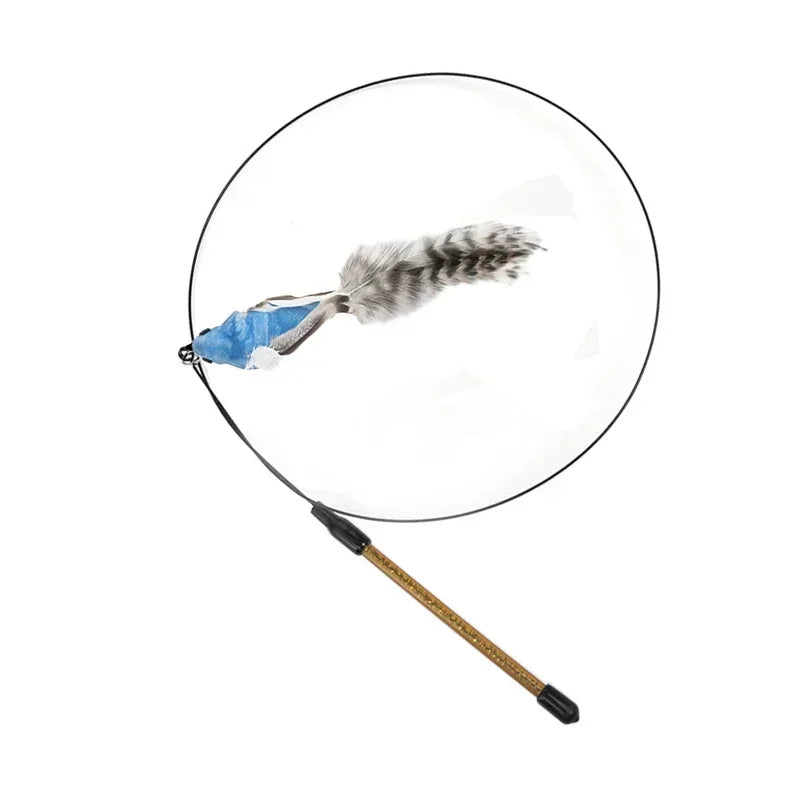 Interactive Bird Cat Toy with Bell and Feathers