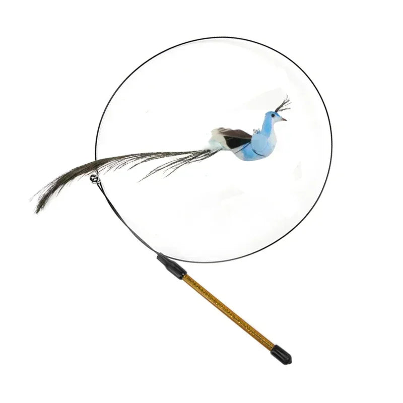 Interactive Bird Cat Toy with Bell and Feathers