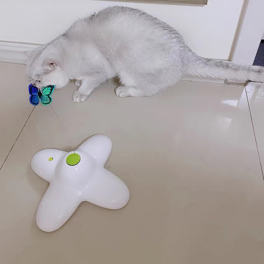 Automatic Cat Toy with Flutter Bug and Rotating Motion