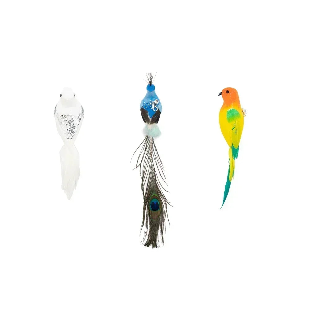 Interactive Bird Cat Toy with Bell and Feathers