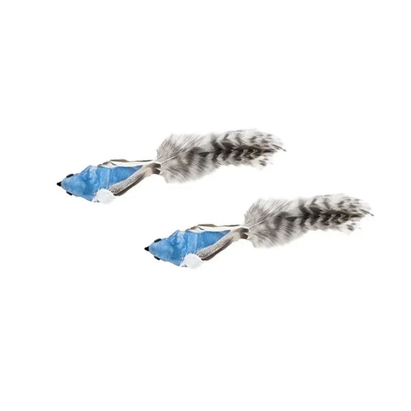 Interactive Bird Cat Toy with Bell and Feathers