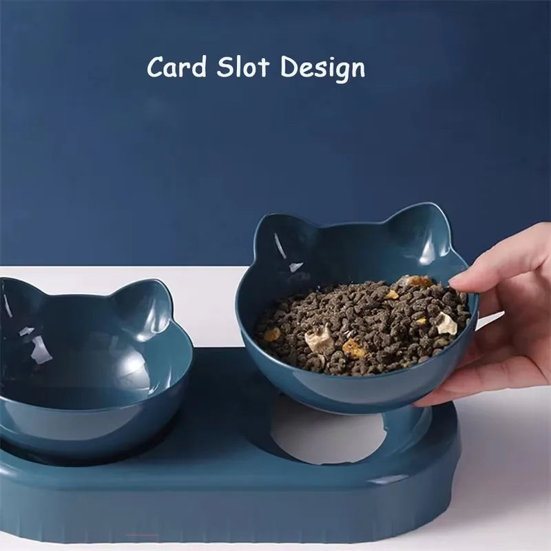 Triple Cat and Dog Bowls with Automatic Water Dispenser