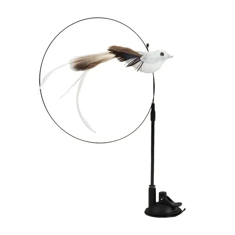Interactive Bird Cat Toy with Bell and Feathers