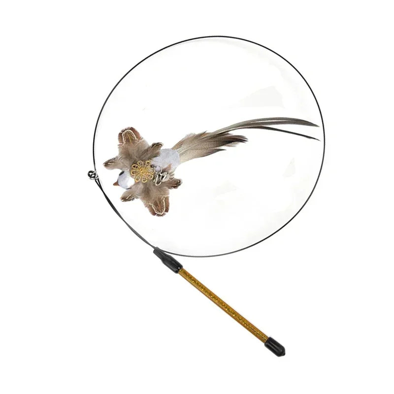 Interactive Bird Cat Toy with Bell and Feathers