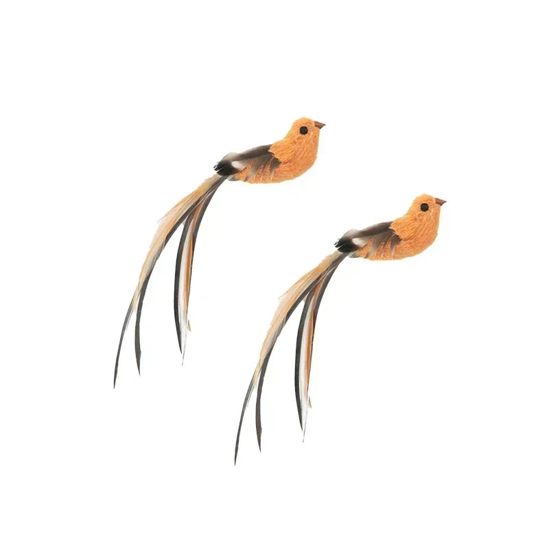 Interactive Bird Cat Toy with Bell and Feathers