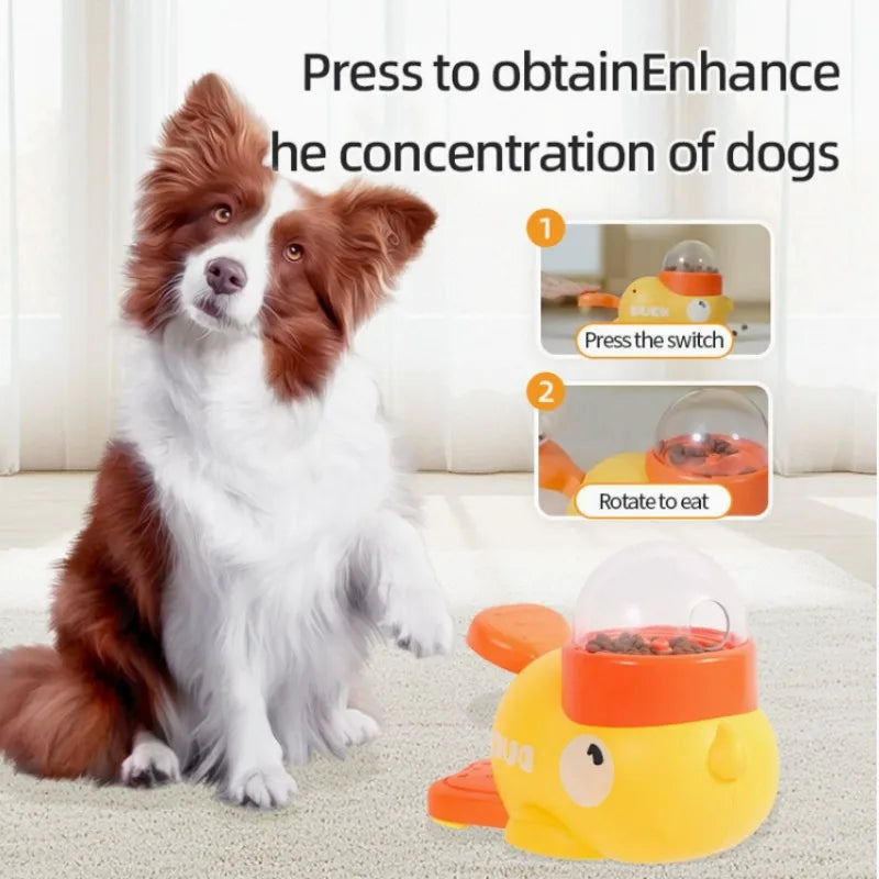 Yellow Rubber Duck Interactive Treat Dispenser for Pets