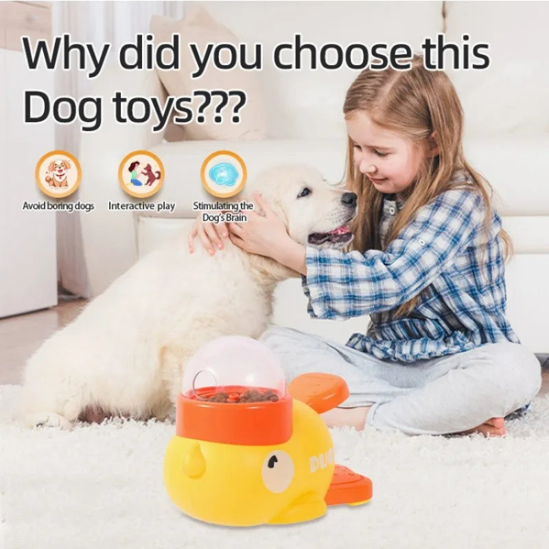 Yellow Rubber Duck Interactive Treat Dispenser for Pets