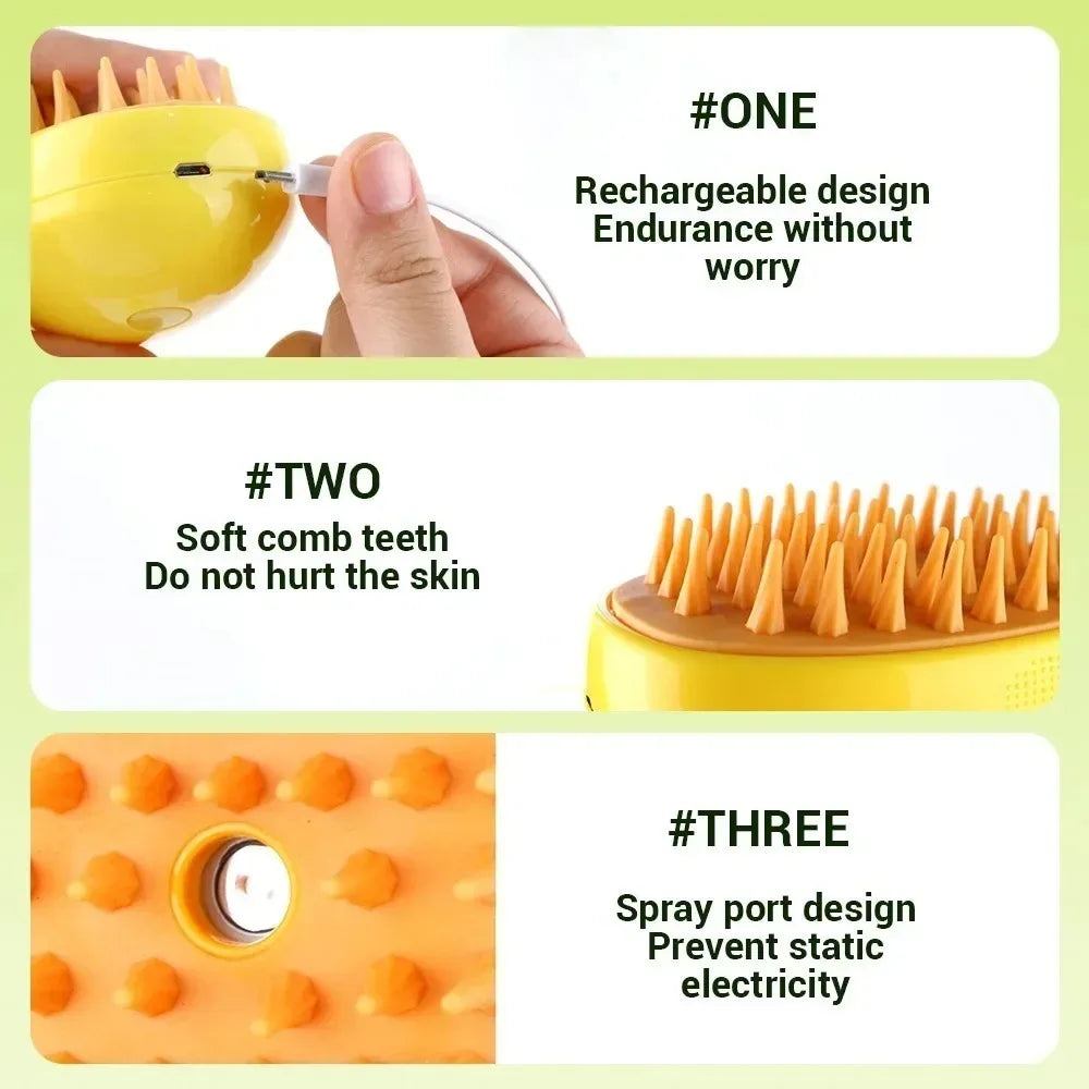 Cat and Dog Steam Brush Grooming Tool