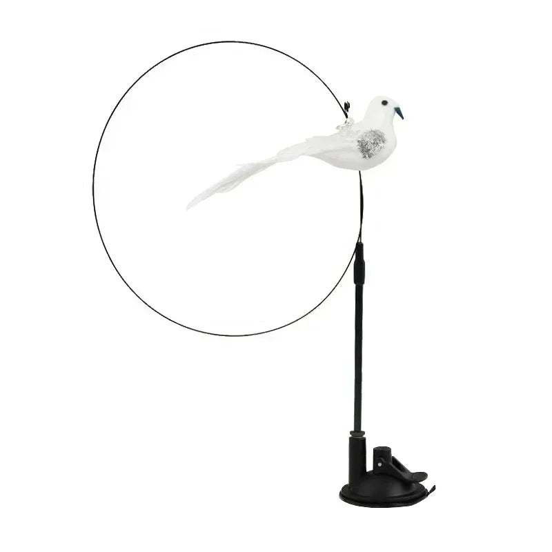 Interactive Bird Cat Toy with Bell and Feathers