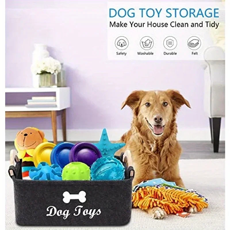 Dog Toy Storage Basket Box