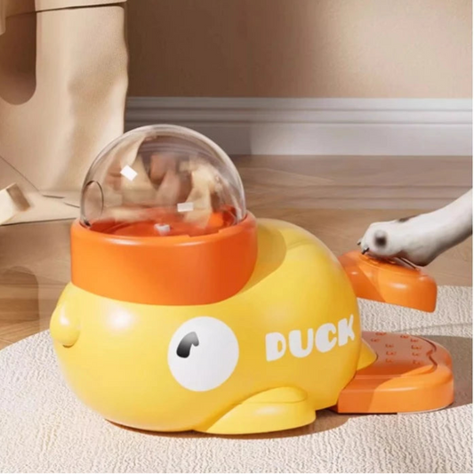 Yellow Rubber Duck Interactive Treat Dispenser for Pets