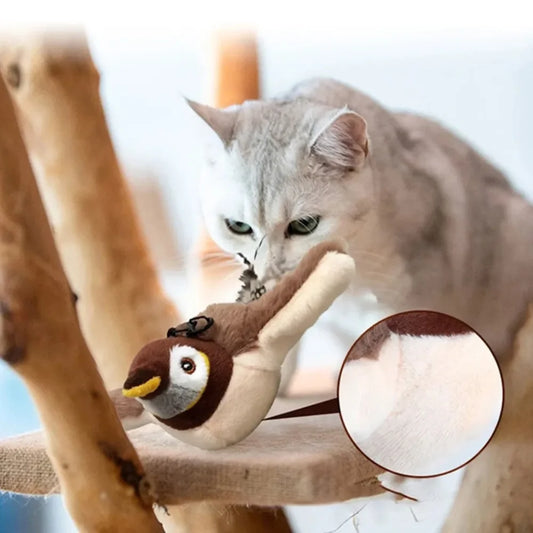 Interactive Rechargeable Cat Bird Toy with Catnip