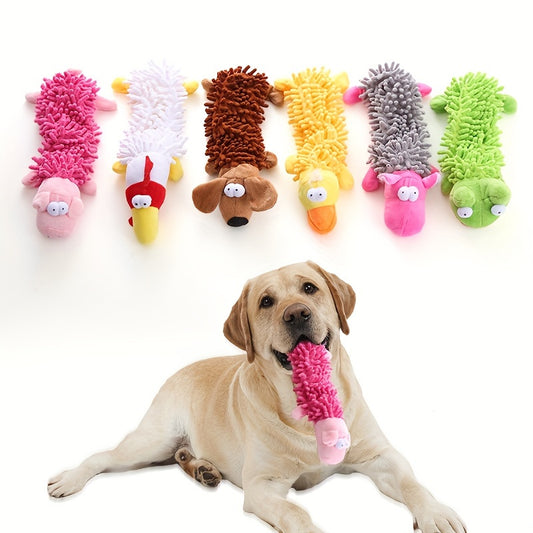 Plush Dog Toy with Squeaker for Chew and Molar Training